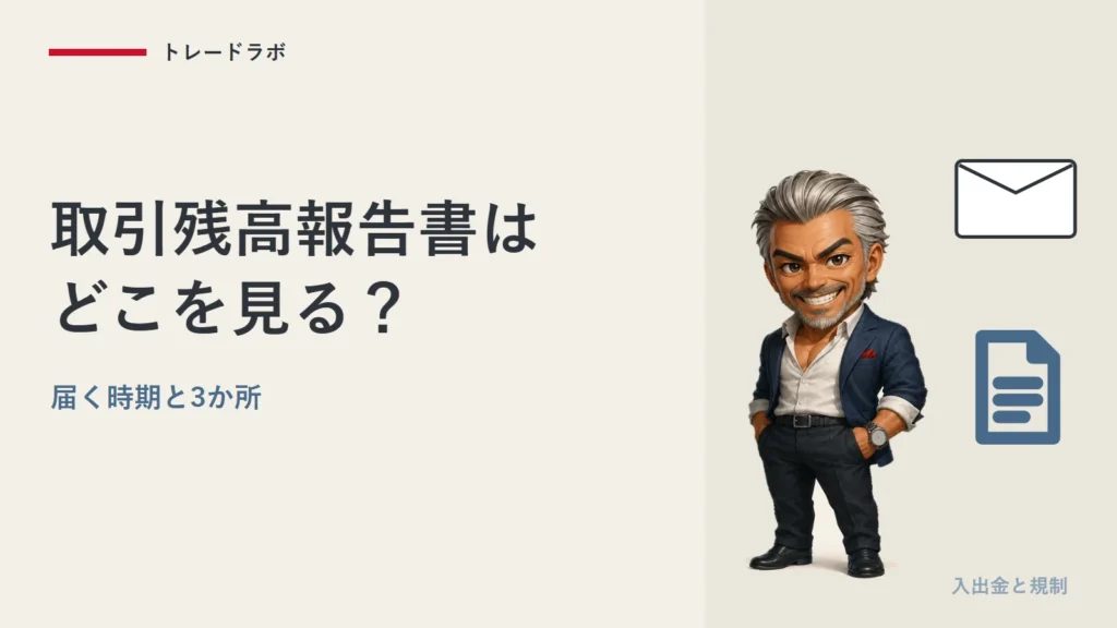FXの取引残高報告書はどこを見る？｜届く時期と確かめる3か所