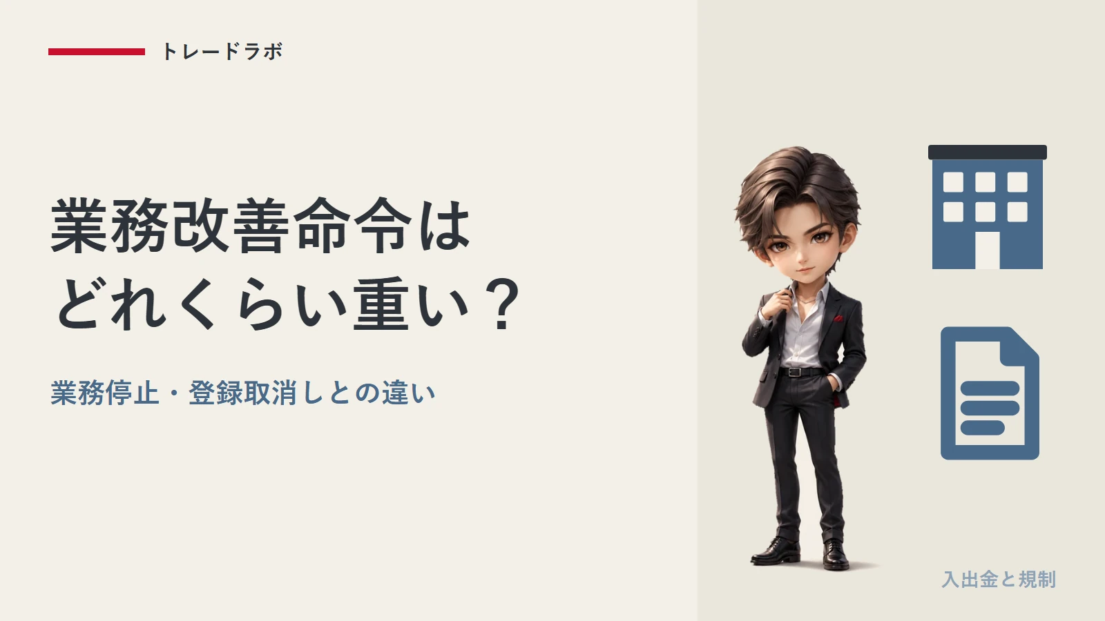 金融庁の業務改善命令の重さは？｜業務停止・登録取消しとの違い