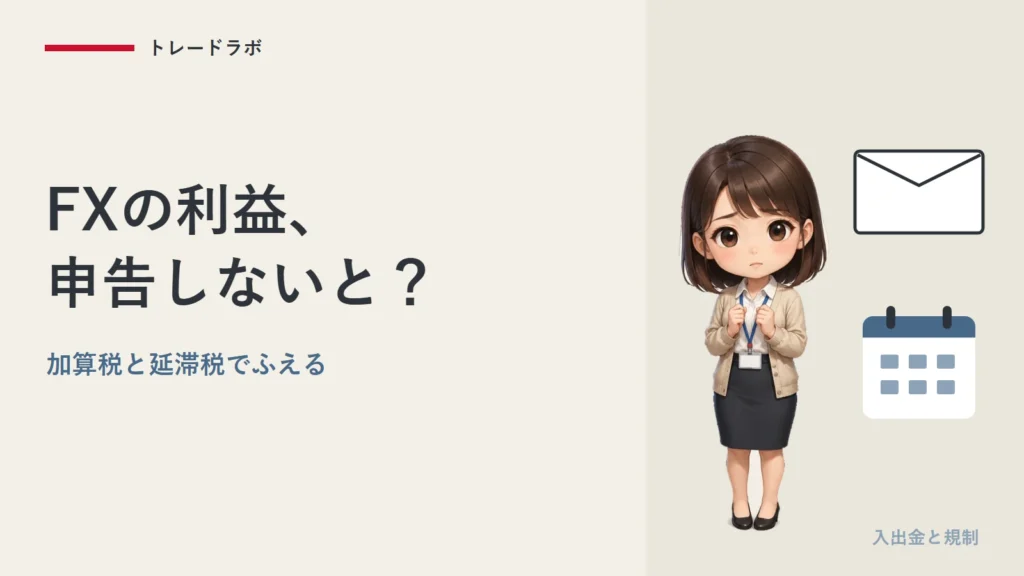 FXの利益を申告しなかったら？｜無申告加算税と延滞税でいくら増えるか